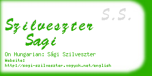 szilveszter sagi business card